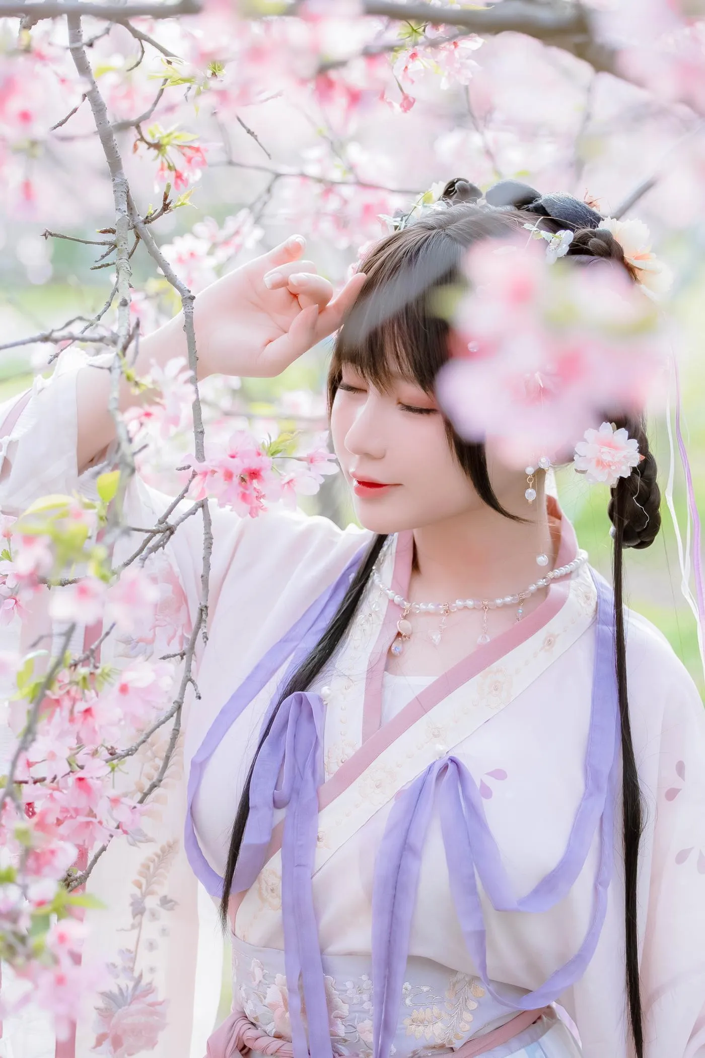 Nyako喵子 – NO.35 樱花汉服 花神祈愿 [52P]插图7